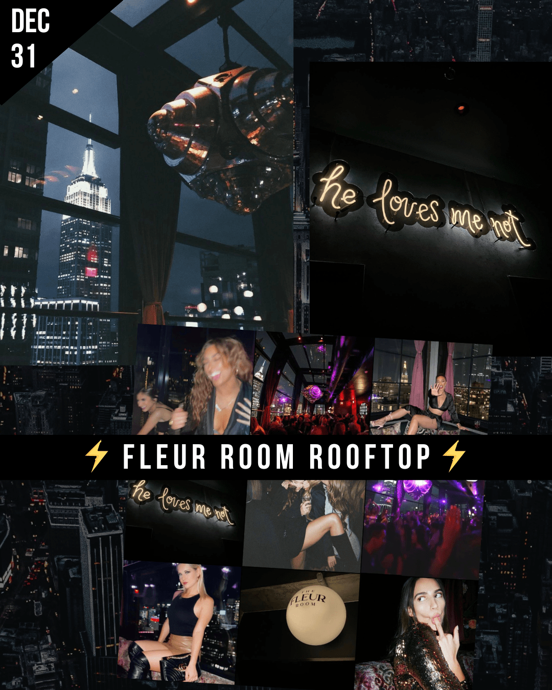 Reservation at THE FLEUR ROOM rooftop - NYC