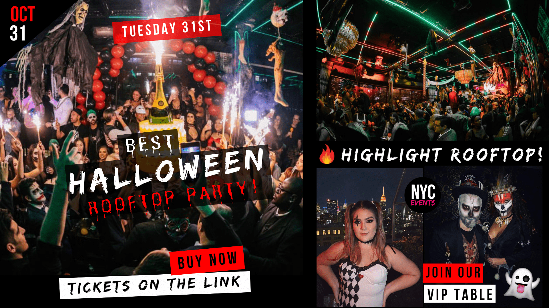 NYC Halloween Rooftop Party Tuesday 31