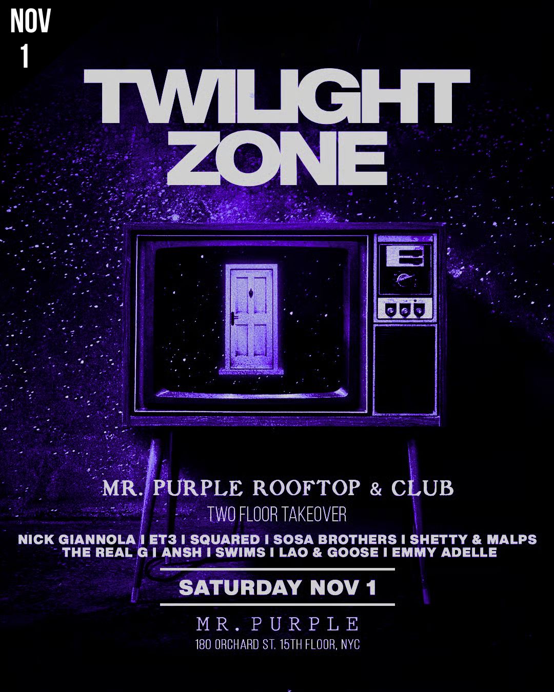NYC HALLOWEEN 2025 MR PURPLE SAT
