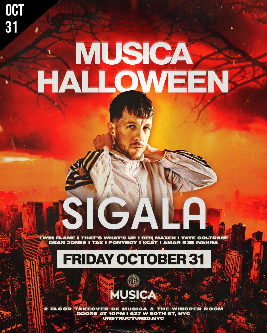 NYC HALLOWEEN 2025 SIGALA AT MUSICA