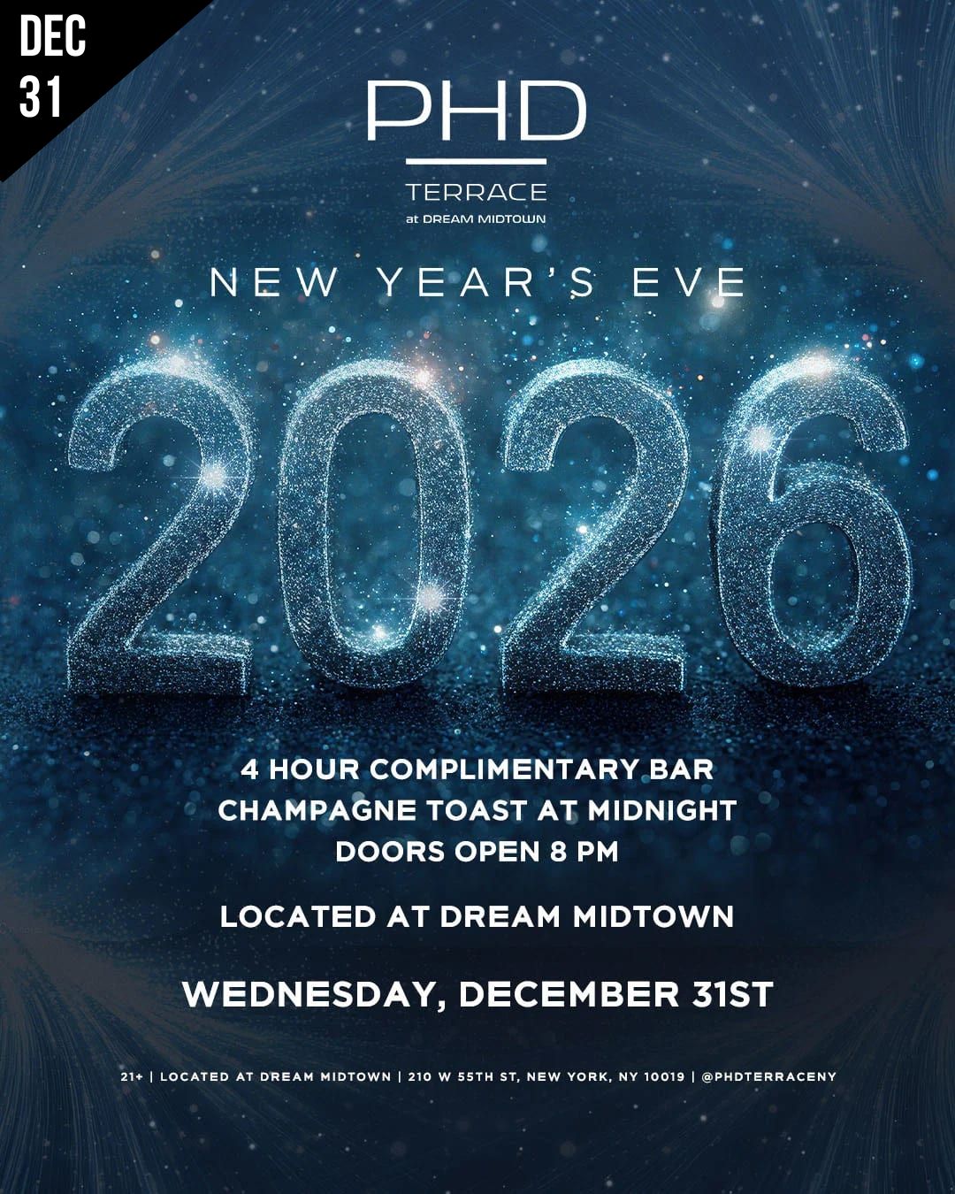 NYC NYE 2026 PHD TERRACE DREAM MIDTOWN NYC NYE 2026 PHD TERRACE DREAM MIDTOWN