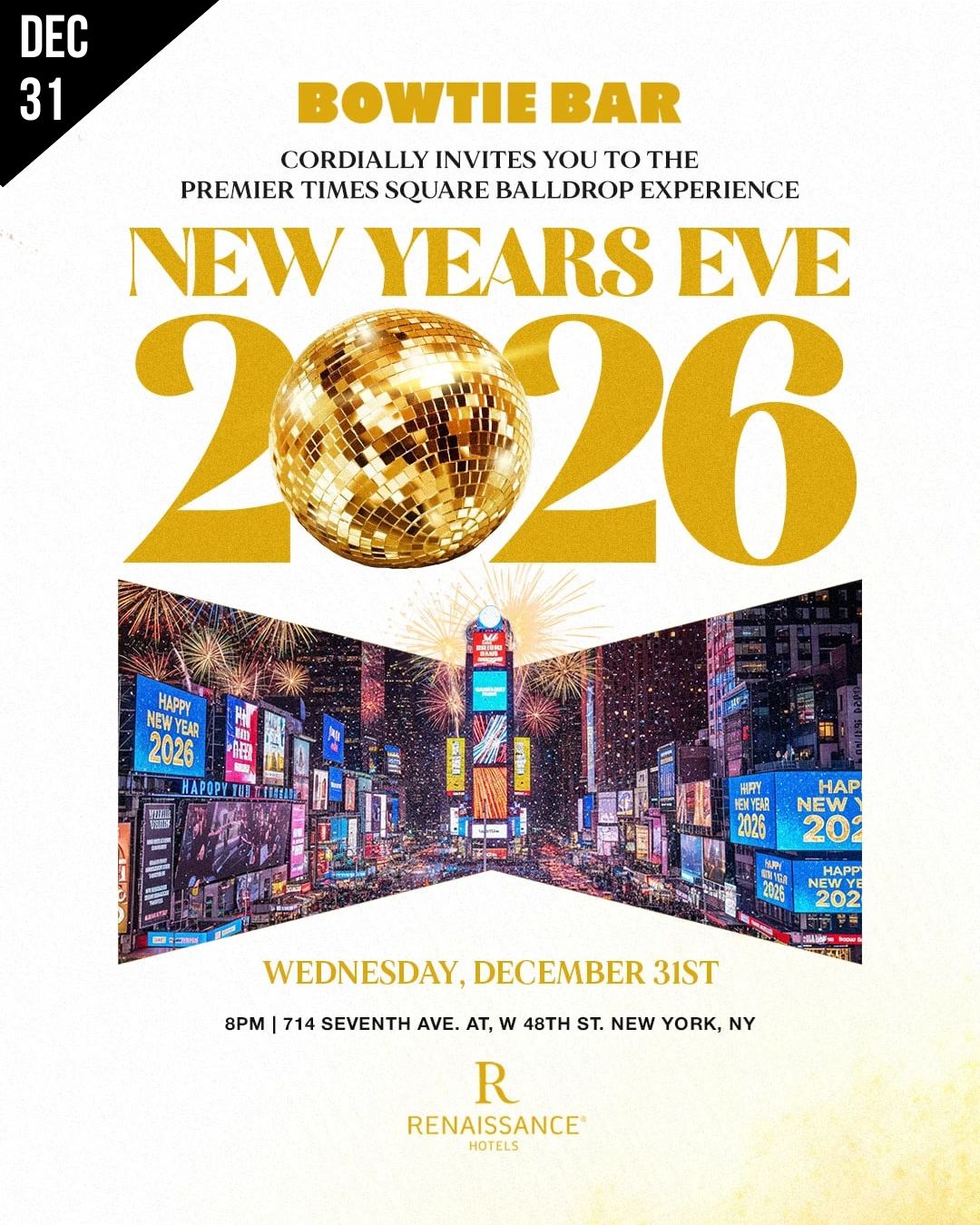 NYC NYE 2026 RENAISSANCE HOTEL TIMES SQUARE BOWTIE BAR NYC NYE 2026 RENAISSANCE HOTEL TIMES SQUARE BOWTIE BAR